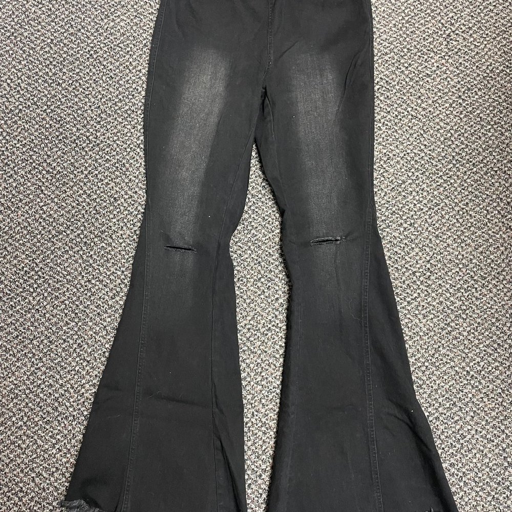 womens Large Black Bell bottom jeans